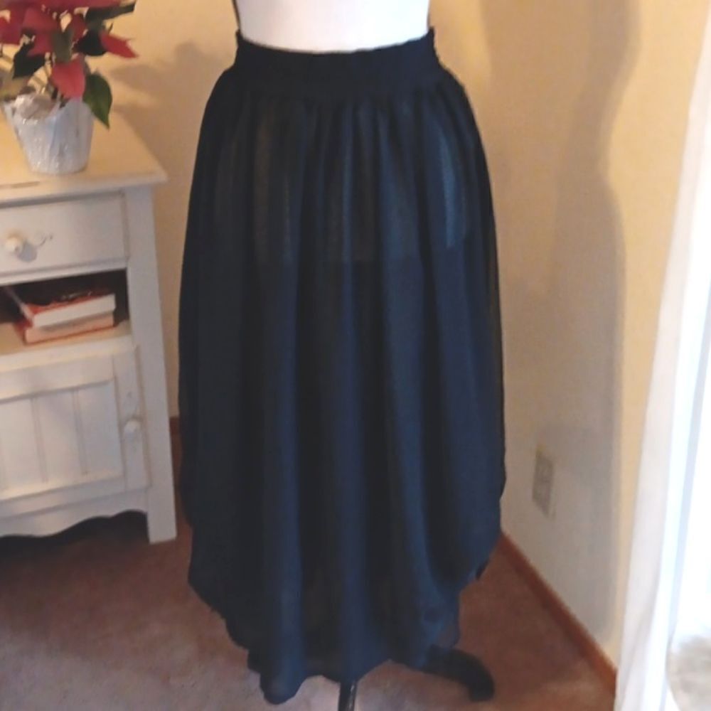 Pottery Sheer Black Skirt
